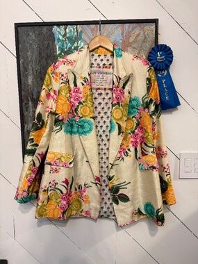 Alix Of Bohemia Georgina Floral Blazer Jaipur Silk Artisan Handmade XS $1500
